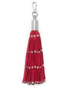 Michael Kors Studded Leather Tassel Keychain - Lyst