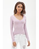 Forever 21 V-Neck Knit Top - Lyst