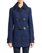 Calvin Klein Wool Boucle Duffle Coat - Lyst