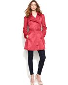 Jessica Simpson Ruffletrim Belted Trench Coat - Lyst