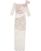 Alessandra Rich Off Shoulder Bow Lace Gown - Lyst