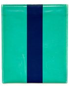 Clare Vivier Leather Ipad Case In Green With Navy Stripe - Lyst