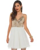 Akira In The Moment Sequin Ivory Dress - Lyst