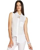 BCBGeneration Sleeveless Button-Down Blouse - Lyst