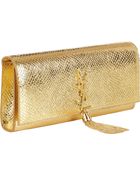Saint Laurent Python-Stamped Monogramme Long Clutch - Lyst