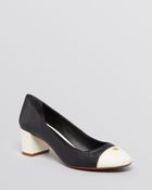 Tory Burch Cap Toe Pumps Ethyl Block Heel - Lyst
