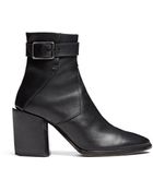 Helmut Lang Leather Buckle Boot - Lyst