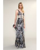 Amanda Wakeley Risa Feather-Printed Backless Maxi Dress - Lyst