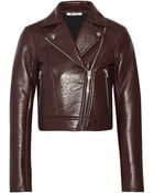 T By Alexander Wang Textured-Leather Biker Jacket - Lyst