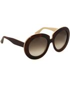 Valentino Oversized Round-Framed Sunglasses - Lyst