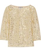 Moschino Layered Embellished Crepe And Tulle Top - Lyst