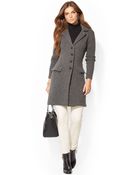 Lauren by Ralph Lauren Lapel-collar Sweater Coat - Lyst