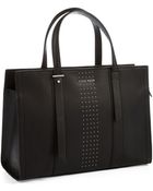 Cole Haan Studded Leather Satchel - Lyst