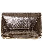Lanvin Snakeeffect Leather Envelope Clutch - Lyst