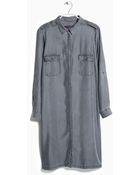 Violeta By Mango Belt Shirt Dress - Lyst