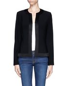 St. John Satin Border Crepe Jacket - Lyst