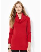 Lauren by Ralph Lauren Wool-Blend Cowlneck Sweater - Lyst