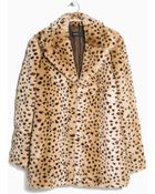 Mango Leopard Faux Fur Coat - Lyst