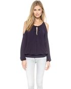 Ramy Brook Faye Long Sleeve Cold Shoulder Top - Eggplant - Lyst