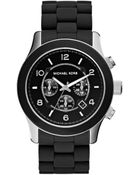Michael Kors Runway Silicone And Black Watch - Lyst