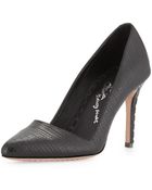 Alice + Olivia Dina Lizard-Embossed Pump - Lyst