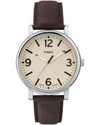 Timex® Originals Classic Brass Leather Watch - Lyst