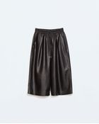 Zara Faux Leather Loose-Trousers - Lyst
