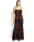 Jean Paul Gaultier Floral-Print Tulle Maxi Dress - Lyst