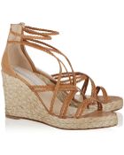 Paloma Barceló Braided Leather Wedge Espadrilles - Lyst