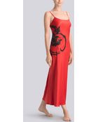 Natori Silky Charmeuse Applique Gown - Lyst
