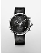 Calvin Klein Substantial Leather Strap Watch - Lyst