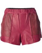 A.L.C. Perforated Panel Leather Shorts - Lyst