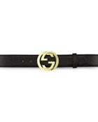 Gucci Leather Gg Buckle Belt - Lyst