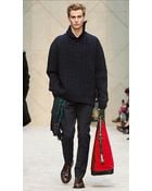 Burberry Cashmere Needlepunch Aran Sweater - Lyst