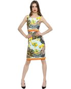 Dolce & Gabbana Lemon Printed Silk Charmeuse Dress - Lyst