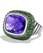 David Yurman Waverly Ring with Amethyst and Tsavorites - Lyst