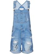 Current/Elliott Distressed Denim Overalls - Lyst