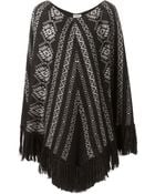 Saint Laurent Patterned Poncho - Lyst