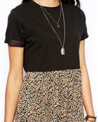 Asos Skater Dress With Daisy Skirt - Lyst