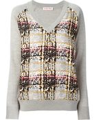 See By Chloé Check Print V-neck Sweatshirt - Lyst
