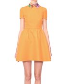 Valentino Silk And Wool Dress With Removable Collar - Lyst