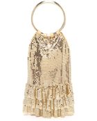 Whiting & Davis Ruffle Double Ring Handle Clutch - Gold - Lyst