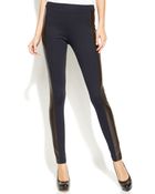 Michael Kors Michael Petite Skinny Faux-Leather-Panel Pants - Lyst