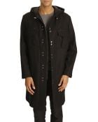 Carven Black Thick Wool Parka - Lyst