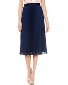 Alice + Olivia Alice + Olivia Pleated Midi Skirt - Navy - Lyst