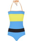 Roksanda Colour Block Halter Swimsuit - Lyst