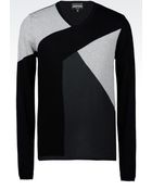 Emporio Armani V-Neck Jumper In Virgin Wool - Lyst