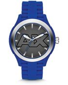 Armani Exchange Armani Exchange Blue Silicone Watch 47mm - Lyst
