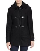 Calvin Klein Hooded Wool Toggle Coat - Lyst