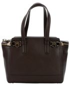 Ferragamo Brown Leather 'Verve' Structured Tote Bag - Lyst